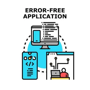 Error free application development and quality assurance process Stock Illustration