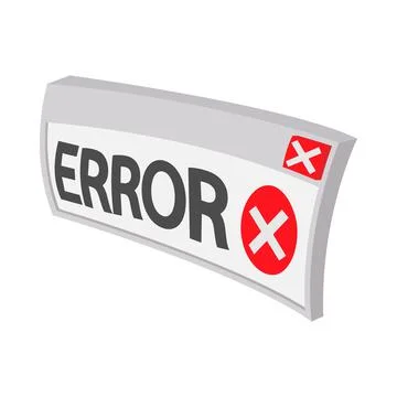 Error icon, cartoon style Illustrazione stock
