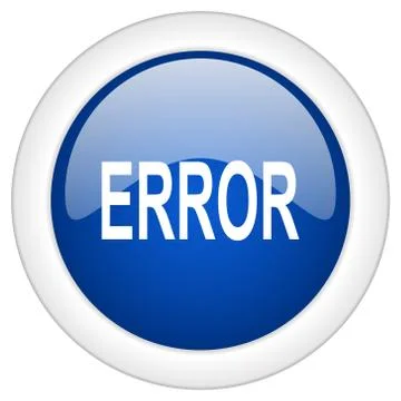 Error icon, circle blue glossy internet button, web and mobile app illustrati Stock Illustration