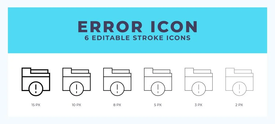 Error icon with different stroke. Editable stroke. Vector illustration. Stockillustratie