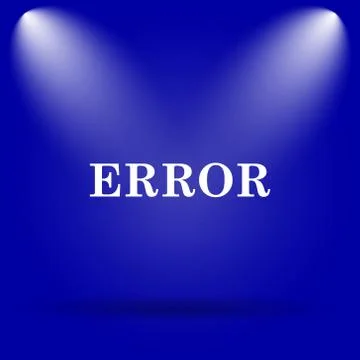 Error icon. Flat icon on blue background.. Stock Illustration