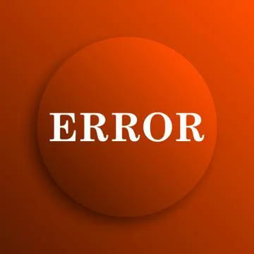 Error icon. Internet button on orange background. Stock Illustration