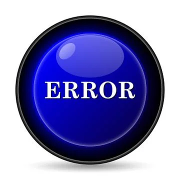 Error icon. internet button on white background.. Illustrazione stock