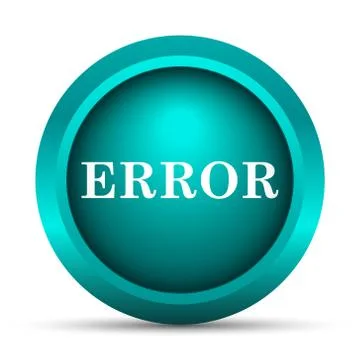 Error icon. Internet button on white background.. Illustrazione stock