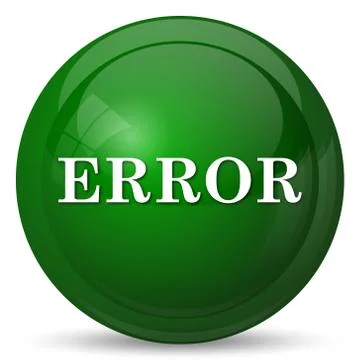 Error icon. Internet button on white background.. Illustrazione stock