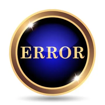 Error icon. Internet button on white background.. Illustrazione stock
