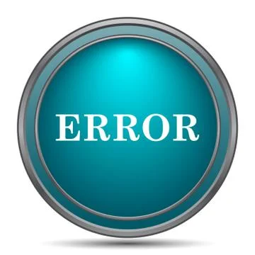 Error icon. Internet button on white background.. Illustrazione stock