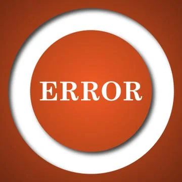 Error icon. Internet button on white background. . Illustrazione stock