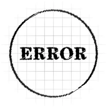 Error icon. Internet button on white background.. Illustrazione stock
