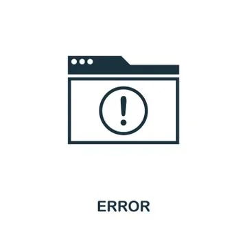 Error icon. Monochrome style design from internet security icon collection. UI Illustrazione stock