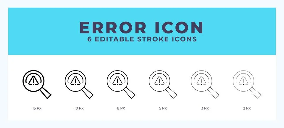 Error icon set with different stroke. Design elements for logo. Vector illu.. Stock Illustration