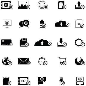 Error icon set Stock Illustration