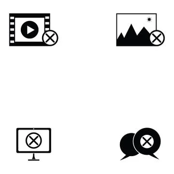 Error icon set Illustrazione stock