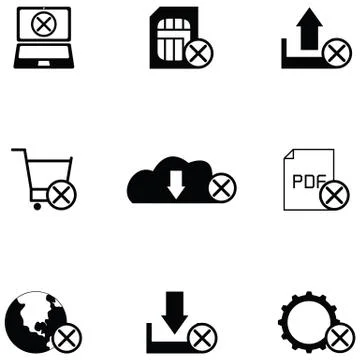 Error icon set Illustrazione stock