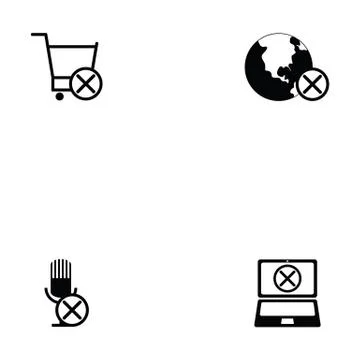 Error icon set Stock Illustration