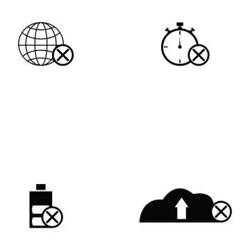 Error icon set Illustrazione stock