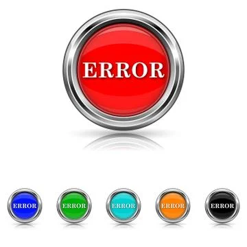 Error icon - six colours set 스톡 일러스트