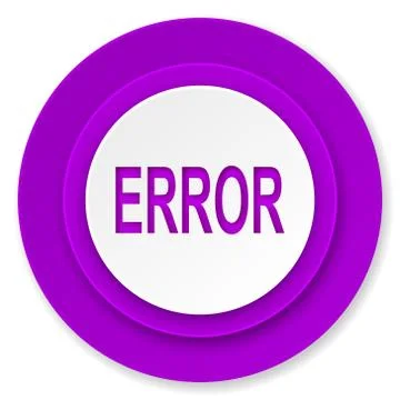 Error icon, violet button. Illustrazione stock