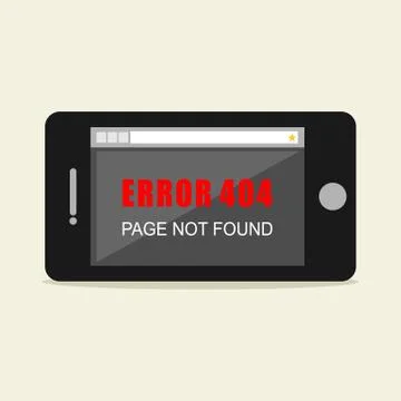 Error illustration. Flat design. Error concept. Error page not found on mobil Stock-Illustration
