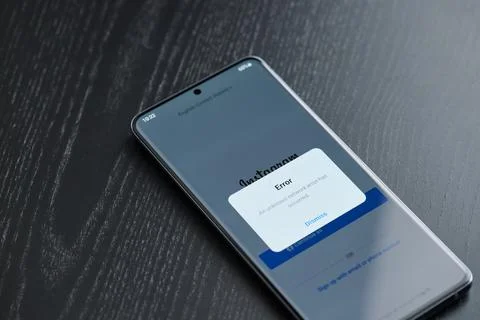 Error in instagram app Foto stock