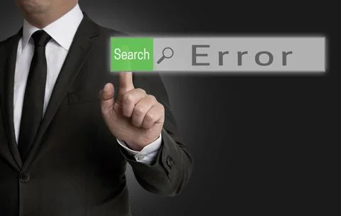 Error Internet Browser wird von Geschäftsmann bedient konzept Error Intern.. Stock Photos