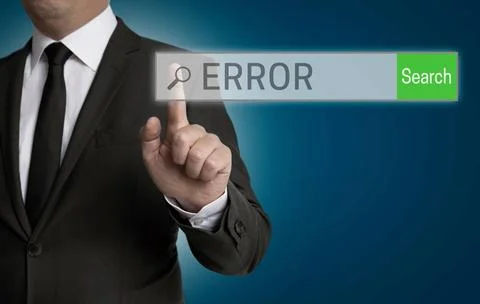 Error Internet Browser wird von Geschäftsmann bedient konzept Error Intern.. Stock Photos