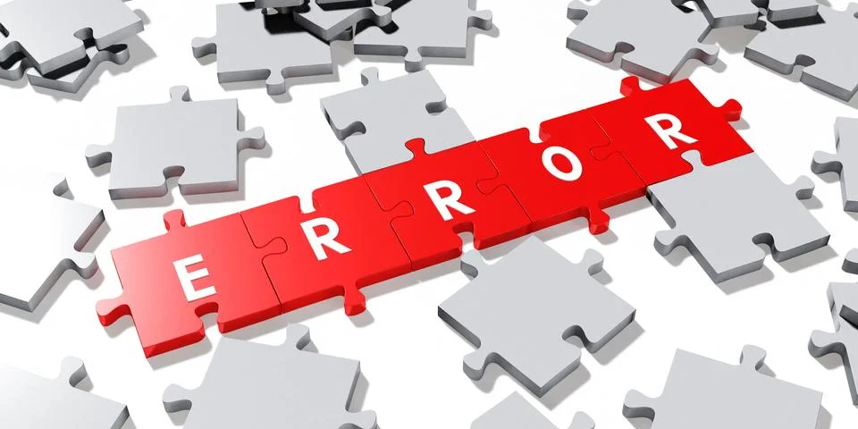 Error - jigsaw puzzles concept - 3D illustration Illustrazione stock