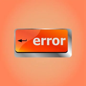 Error keyboard keys button close-up, internet concept Illustrazione stock