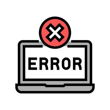 Error on laptop display color icon vector illustration Stock Illustration