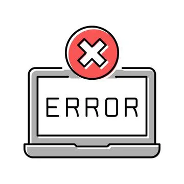 Error on laptop display color icon vector illustration 스톡 일러스트