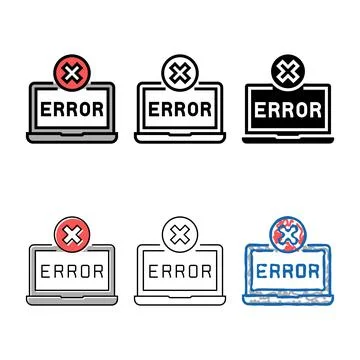 Error on laptop display color icon stylized vector Stock-Illustration
