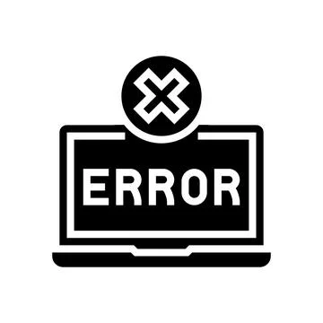 Error on laptop display glyph icon vector illustration イラスト素材