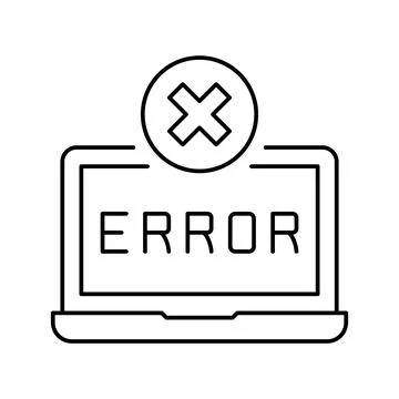 Error on laptop display line icon vector illustration Illustrazione stock