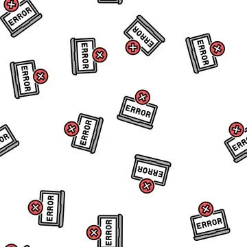 Error on laptop display vector seamless pattern イラスト素材