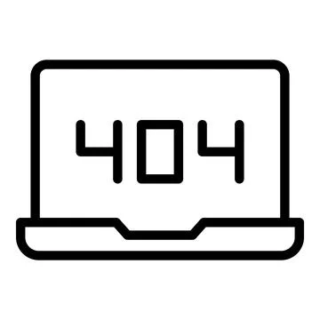 Error laptop icon, outline style イラスト素材