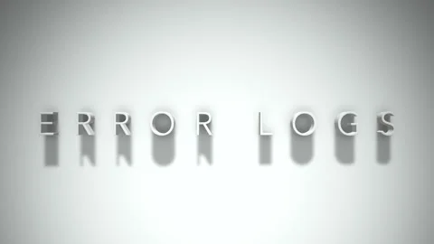 Error logs 3D title animation with shadows on a white background Stock Footage 297008998