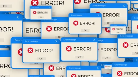 Error Many Windows - 2D Transition animation background. Stock Footage 232715665