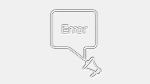 Error. Megaphone with Error text speech bubble banner. Loudspeaker. 4K video Stock Footage 165780672