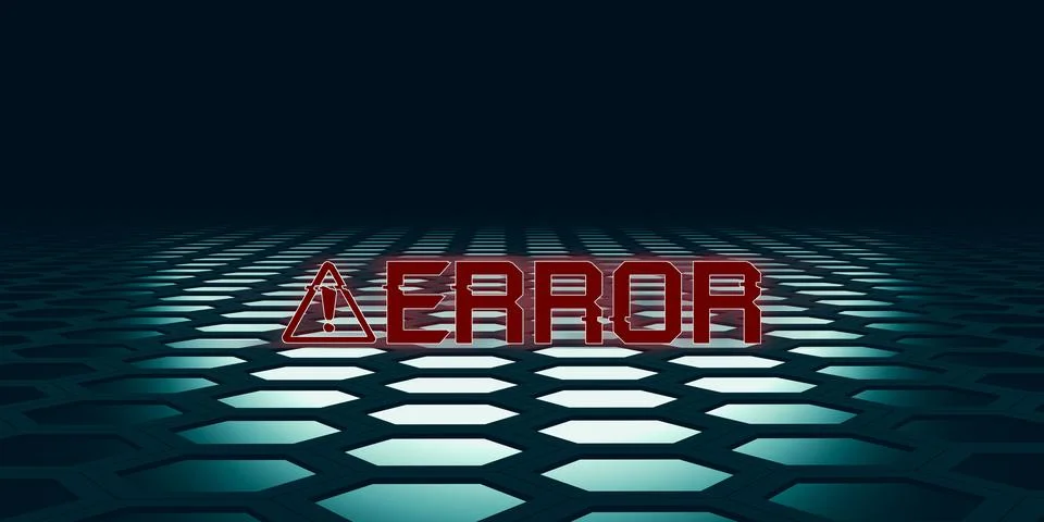 Error message on abstract technology background 3d illustration Illustrazione stock