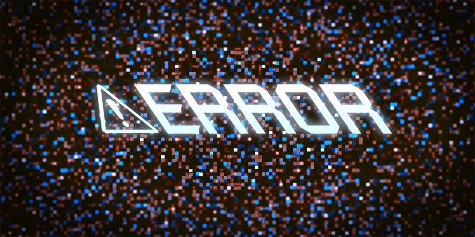 Error message on abstract technology background 3d illustration Stock Illustration