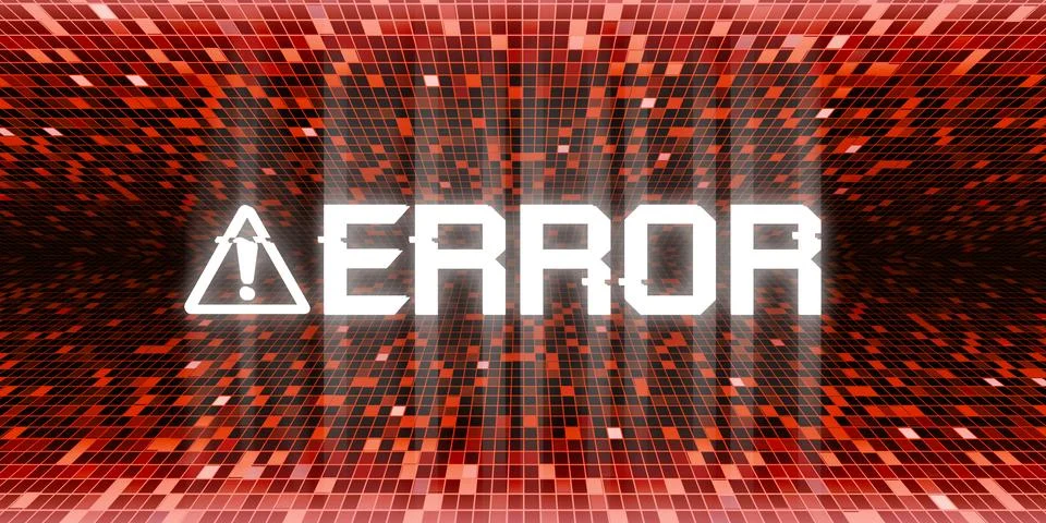 Error message on abstract technology background 3d illustration Stock Illustration