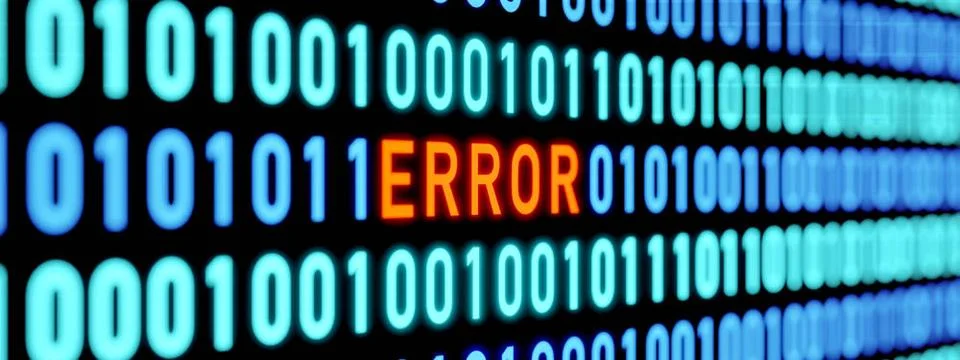 Error message. Binary code, error in the computer system. Error message. C... 库存照片