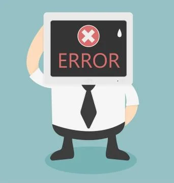 Error message on computer Illustrazione stock