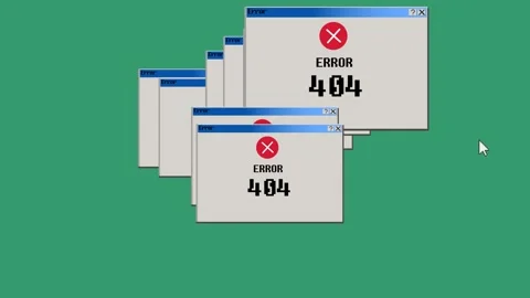 Error message with cross on green screen. Program malfunction concept. Dialog Video stock 302187312