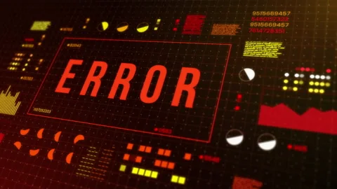 Error message digital malfunction alert warning hud hi-tech technology display Stock Footage 141714092
