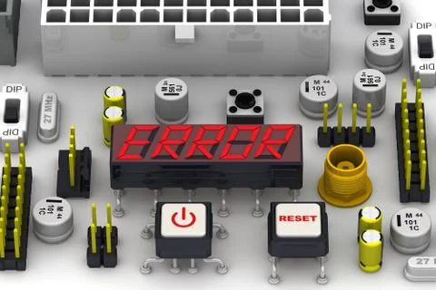 ERROR. The message on the display electronic circuit board Stock Illustration