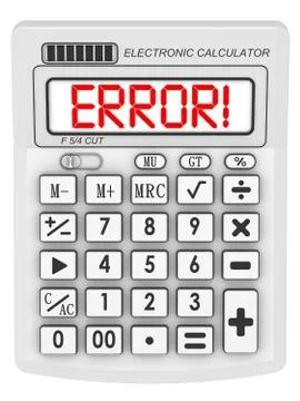 Error! Message on the electronic calculator 스톡 일러스트