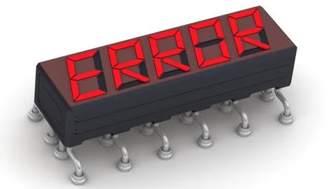 Error. Message on the electronic display Stock Illustration