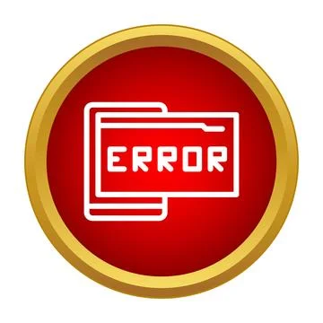 Error message folder on a red background Stock Illustration