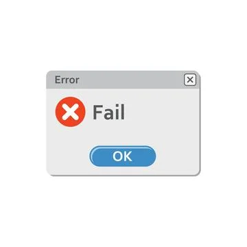 Error message icon in flat style. Computer window alert vector illustration.. Stock Illustration